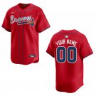 Men's & Youth Braves #00 Custom Name And Number Red Stitched Jersey