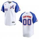 Men's & Youth Braves #00 Custom Name And Number White City Stitched Jersey