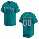 Men's & Youth Mariners #00 Custom Name And Number Aqua Stitched Jersey