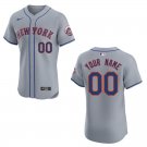 Men's & Youth Mets #00 Custom Name And Number Gray Stitched Jersey