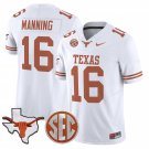 Men's & Youth Texas Longhorns #16 Arch Manning White Stitched Jersey
