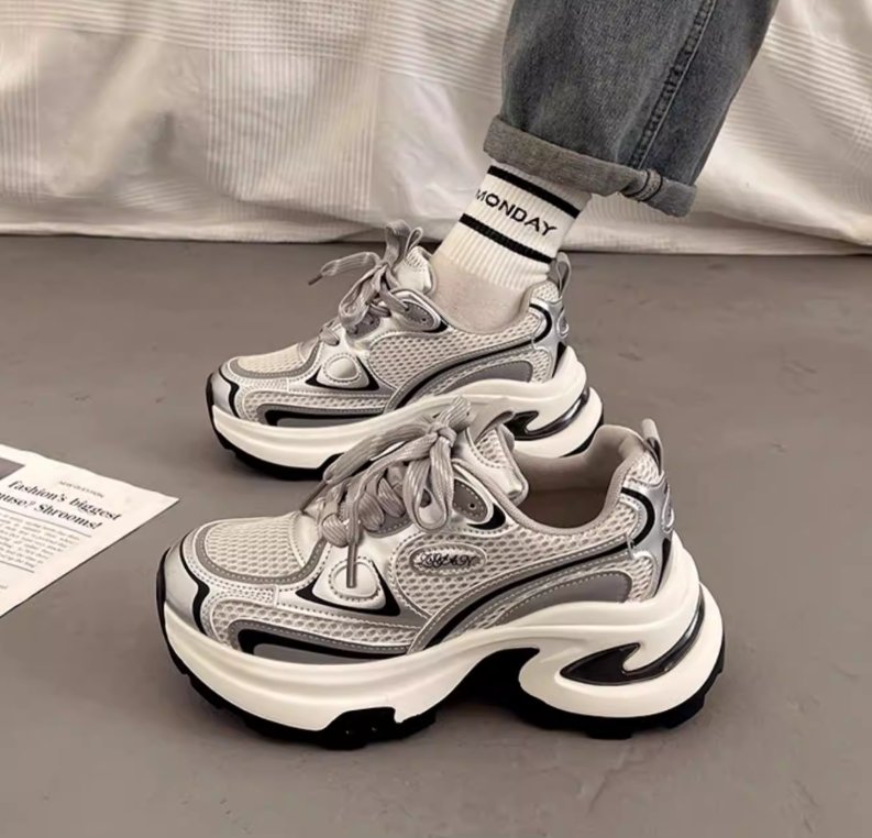 Women's versatile thick-soled dad shoes