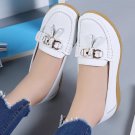 Soft leather shoes with bean-shaped soles and rubber outsoles for women