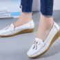 Soft leather shoes with bean-shaped soles and rubber outsoles for women