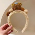 Cute little bear face hair band in light brown color
