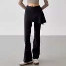 High-waisted flared fitness leggings black