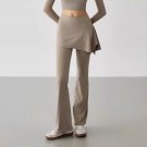 High-waisted flared fitness leggings apricot