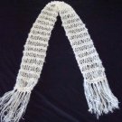 White Mohair and Ribbon Scarf