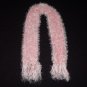 Baby Pink Fun Fur and Silk Threaded Scarf