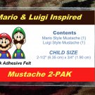 Mario & Luigi Character Inspired Child Size Fake Mustache Set