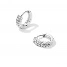 925 Sterling Silver Micro Pave Cz Small Hoop Huggie Earrings11mm Gift 2 pairs