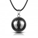 Black Ball Maternity Bola with Footprints
