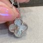 Alhambra silver CNC Laser Four Leaf Lucky Necklace For Women Girls