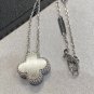 Alhambra silver CNC Laser Four Leaf Lucky Necklace For Women Girls
