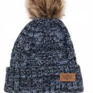 Blue Women's Winter Fleece Fuzzy Lined Cable Knitted