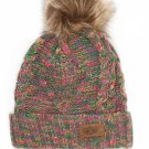 Rainbow Women's Winter Fleece Fuzzy Lined Cable Knitted