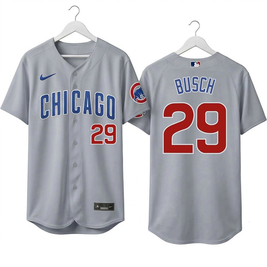 Michael Busch #29 Men's & Youth Chicago Cubs Gray Stitched Jersey