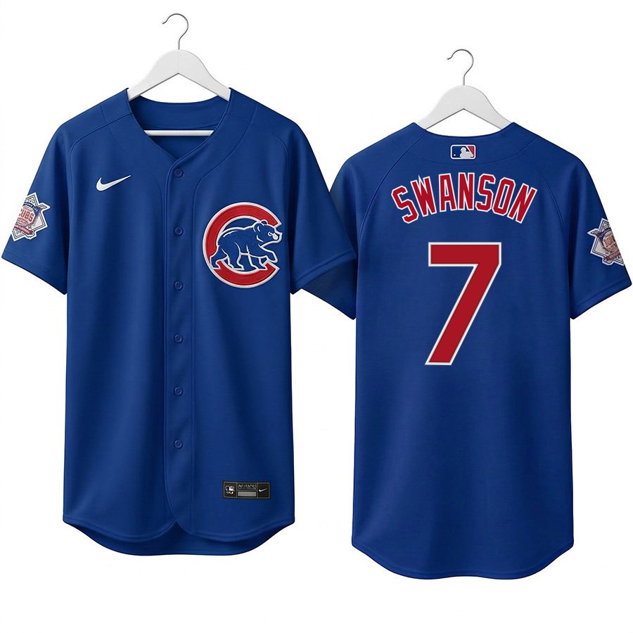 Dansby Swanson #7 Men's & Youth Chicago Cubs Royal Blue Stitched Jersey
