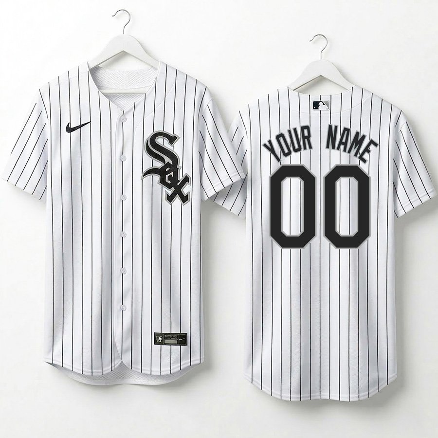 Custom Name And Number #00 Men's & Youth Chicago White Sox White Stitched Jersey