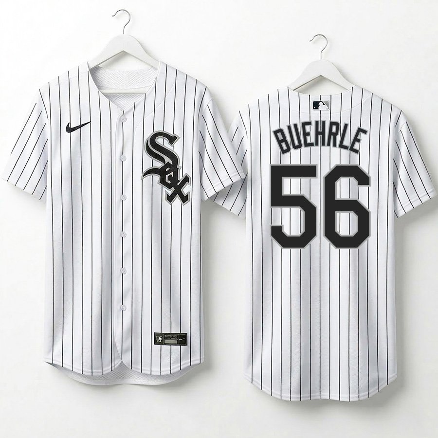 Mark Buehrle #56 Men's & Youth Chicago White Sox White Stitched Jersey
