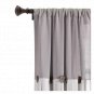 Window Curtain Panel Gray/White 63"x40" Farmhouse Linen Button Light Filtering