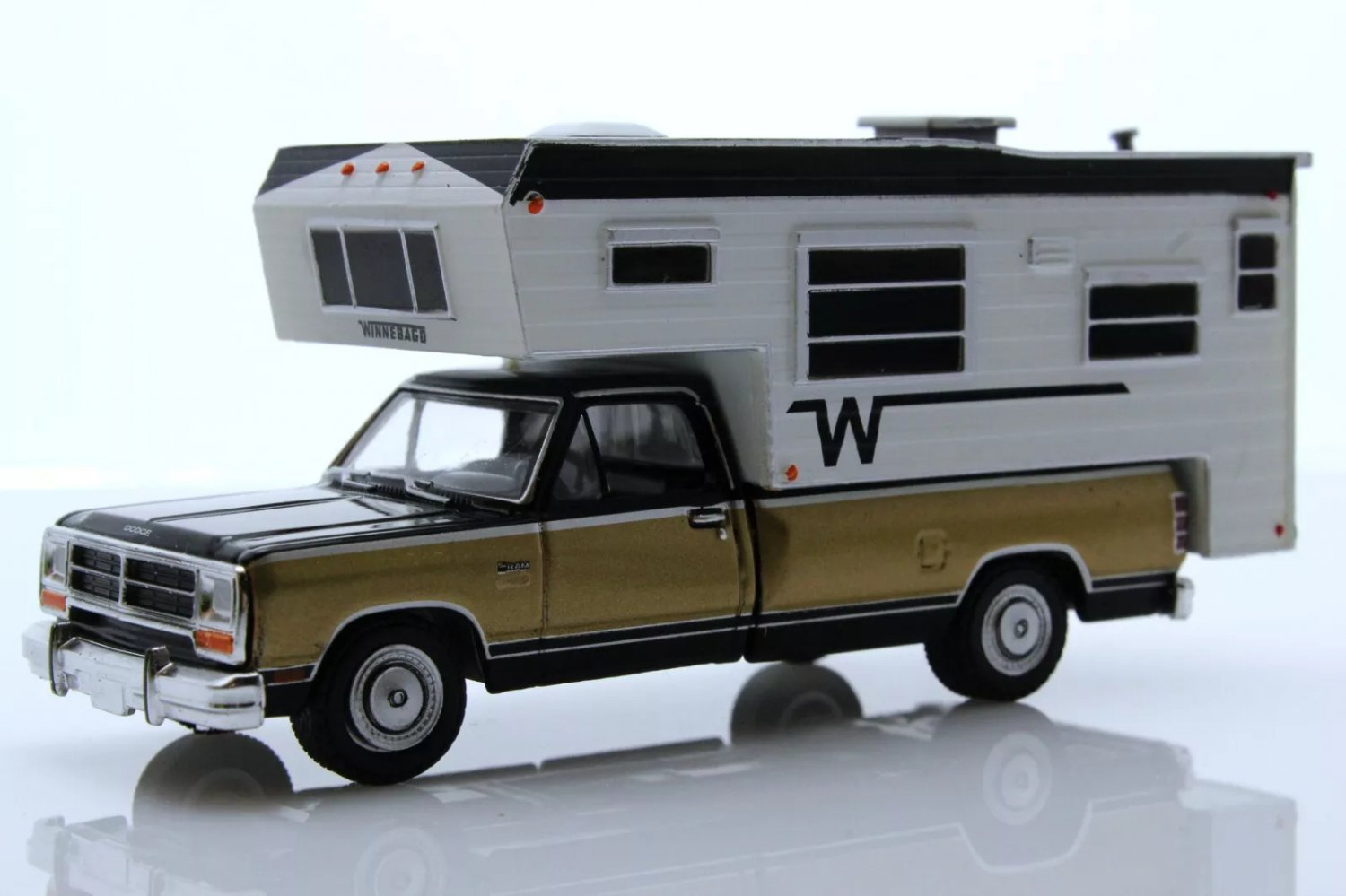 1990 Dodge Ram D250 1st Gen Pickup RV Camping Truck 1/64 Diecast Model Black