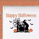 HAPPY HALLOWEEN Spooky Witch & Cauldron Silhouette Garage Door Cover Magnets