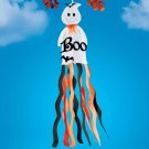 4 Ft Adorable "BOO" Ghost w/ Bats Outdoor Hanging Halloween Streamer Windsock