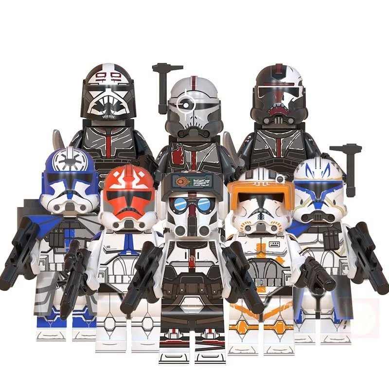 8PCS\Lot Star Wars Clone Wars Bad Batch/Clone Force 99 and Other Clone Troopers Minifigures Toys