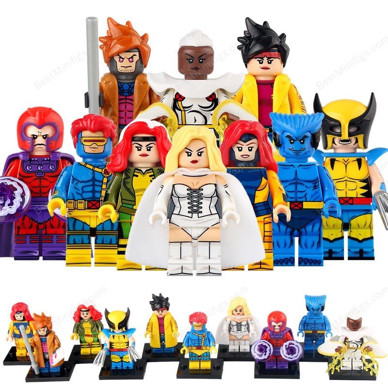 10pcs X-Men Wolverine Cyclops Jean Grey Magneto Gambit Jubilee Minifigures Set