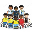 8pcs Football legend Pele Maradona Messi Ronaldo Mbappe Muller Minifigures toys