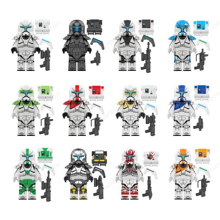 12Pcs Star Wars Various Clone Commando Gregor Niner Fixer Scorch Sev Minifigures