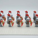 10pcs Kingdoms Castle Red Lion Knights Custom Minifigures Building Toys