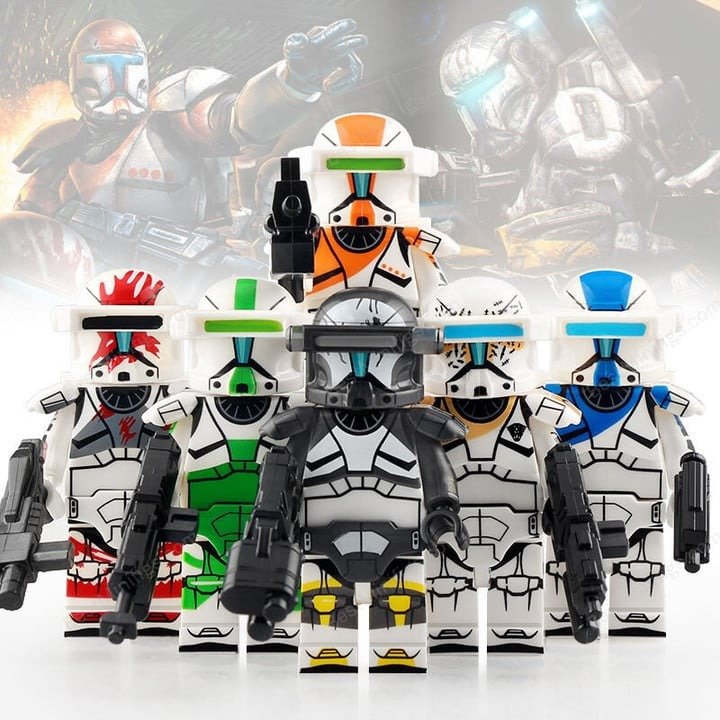 6pcs Star Wars Republic Clone Commando Gregor Niner Boss Fixer Scorch Minifigure