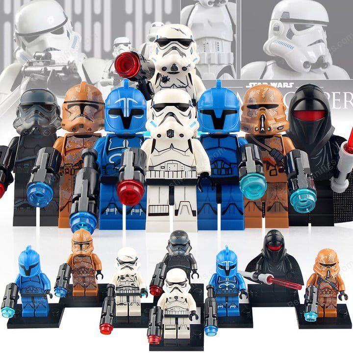 8Pcs Star Wars Senate Commando Geonosis Clone Trooper Stormtrooper Minifigures