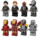 8pcs Iron Man Tony Stark Pepper Potts Nick Fury War Machine Marvel Minifigures