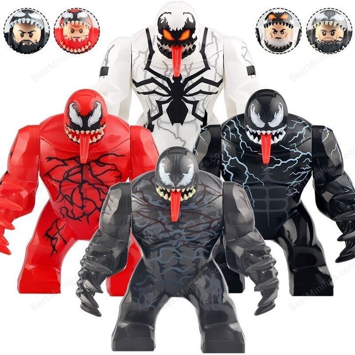 4pcs Big Size Venom Let There Be Carnage Anti-Venom Riot Symbiote Minifigures