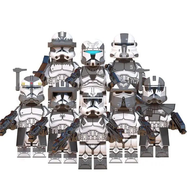 8pcs Star Waars Wolfpackk Squaad 104th Battalionn Clonne Trooperrs Minifigures