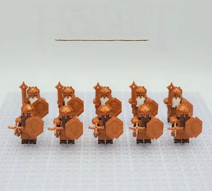 10pcs The Hobbit The Erebor Dwarf Copper Armour Soldiers Minifigures Toys