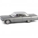 1964 Chevrolet Bel Air Dark Gray Metallic & Silver Metallic Diecast 1:64 Scale Model