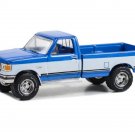 1988 Ford F-150 XLT Lariat Two-Tone Blue and White Diecast 1:64 Scale Model