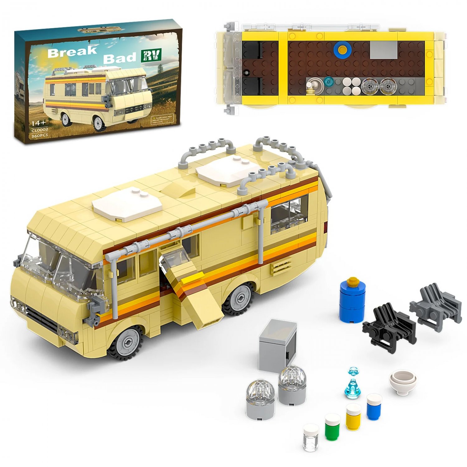 360PCS Break Bad RV Building Kit Van House Camper Toys Building Blocks Set Toy
