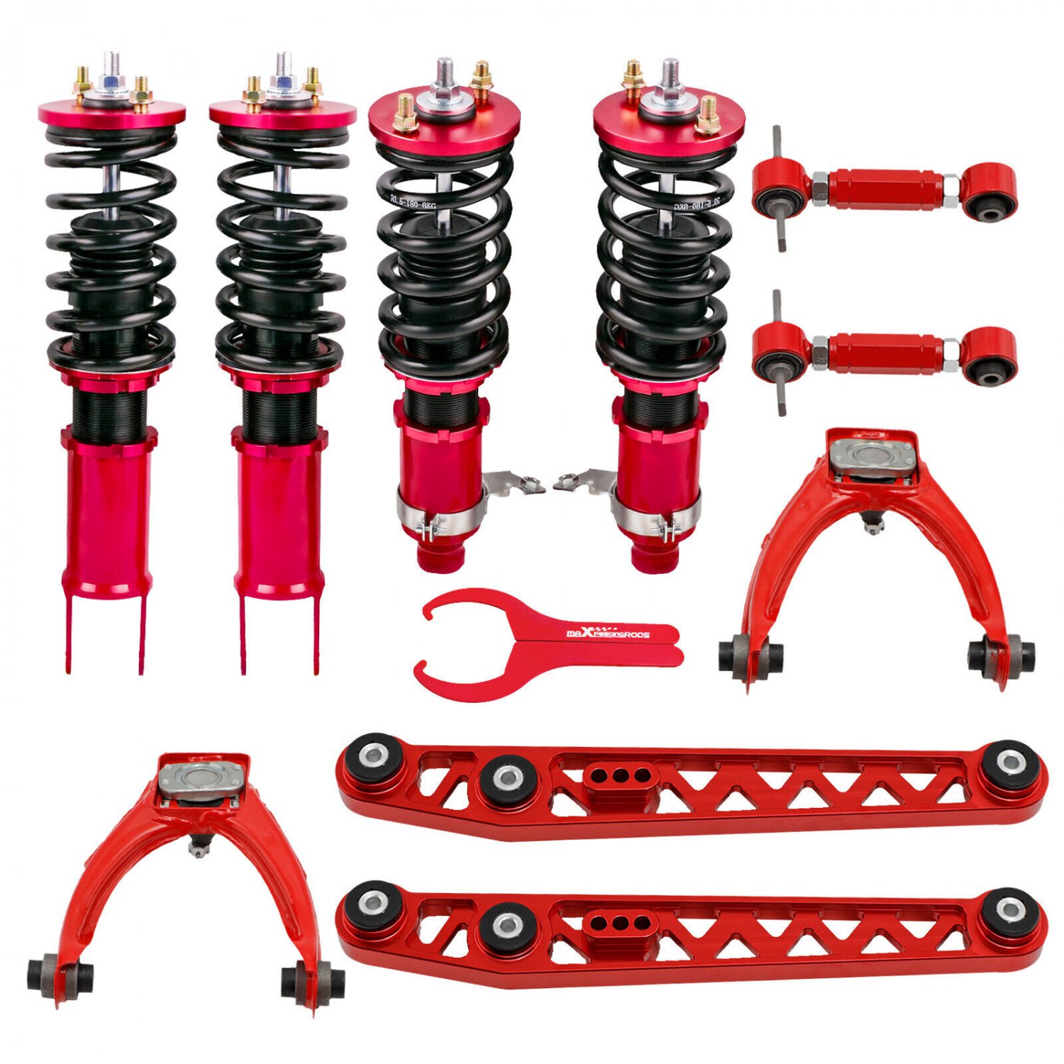 Coilovers + 6x Control Arms & Camber Kit for Honda Civic EK EJ EM 1996-2000