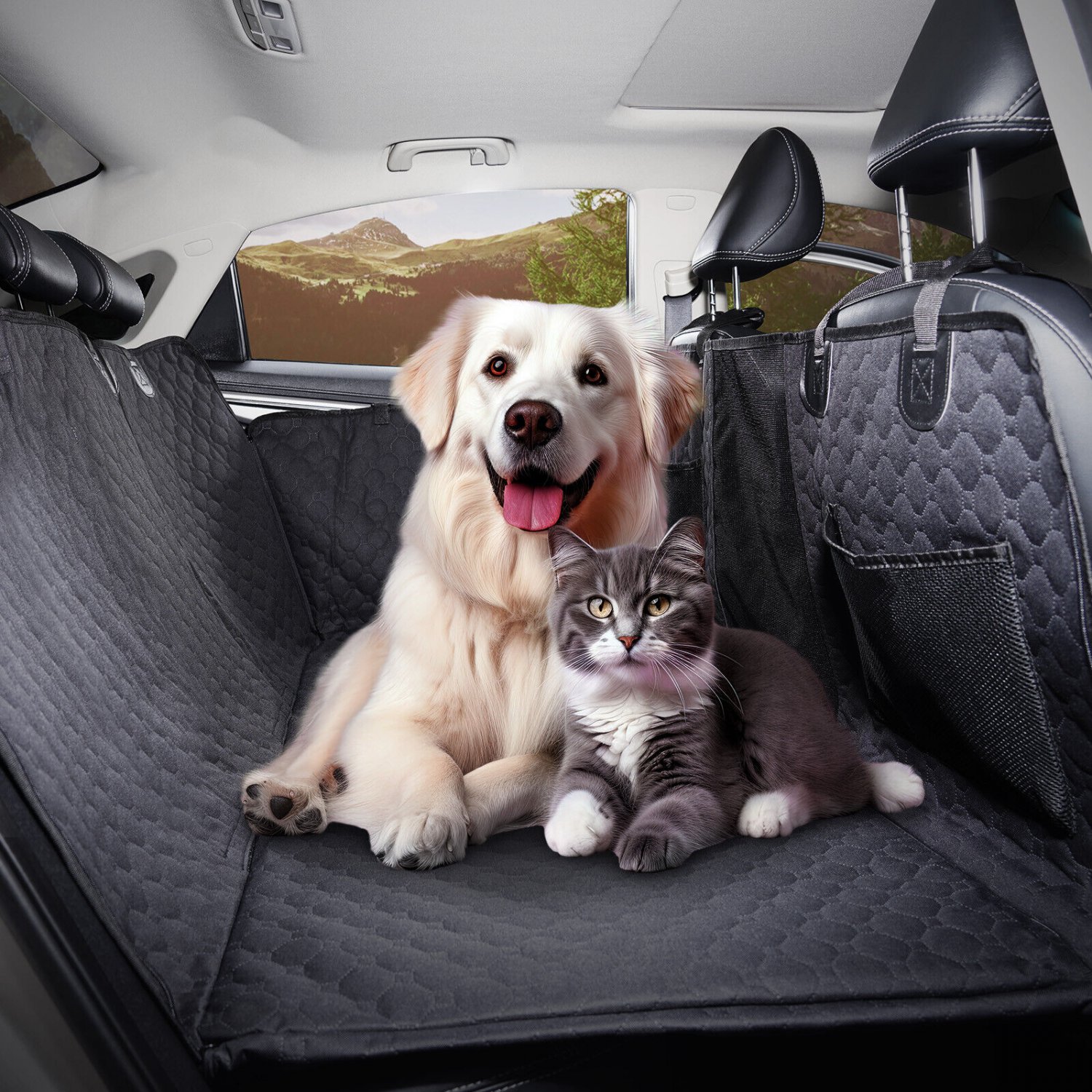 Back Seat Extender Dog Car Seat Cover Camping Air Mattress Hammock Travel Bed