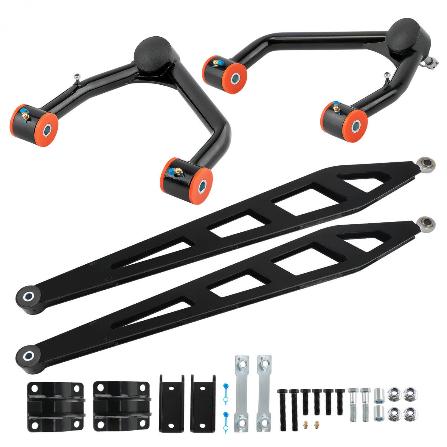 2-4" Lift Upper Control Arm + Rear Traction Bars For 07-18 Silverado Sierra 1500
