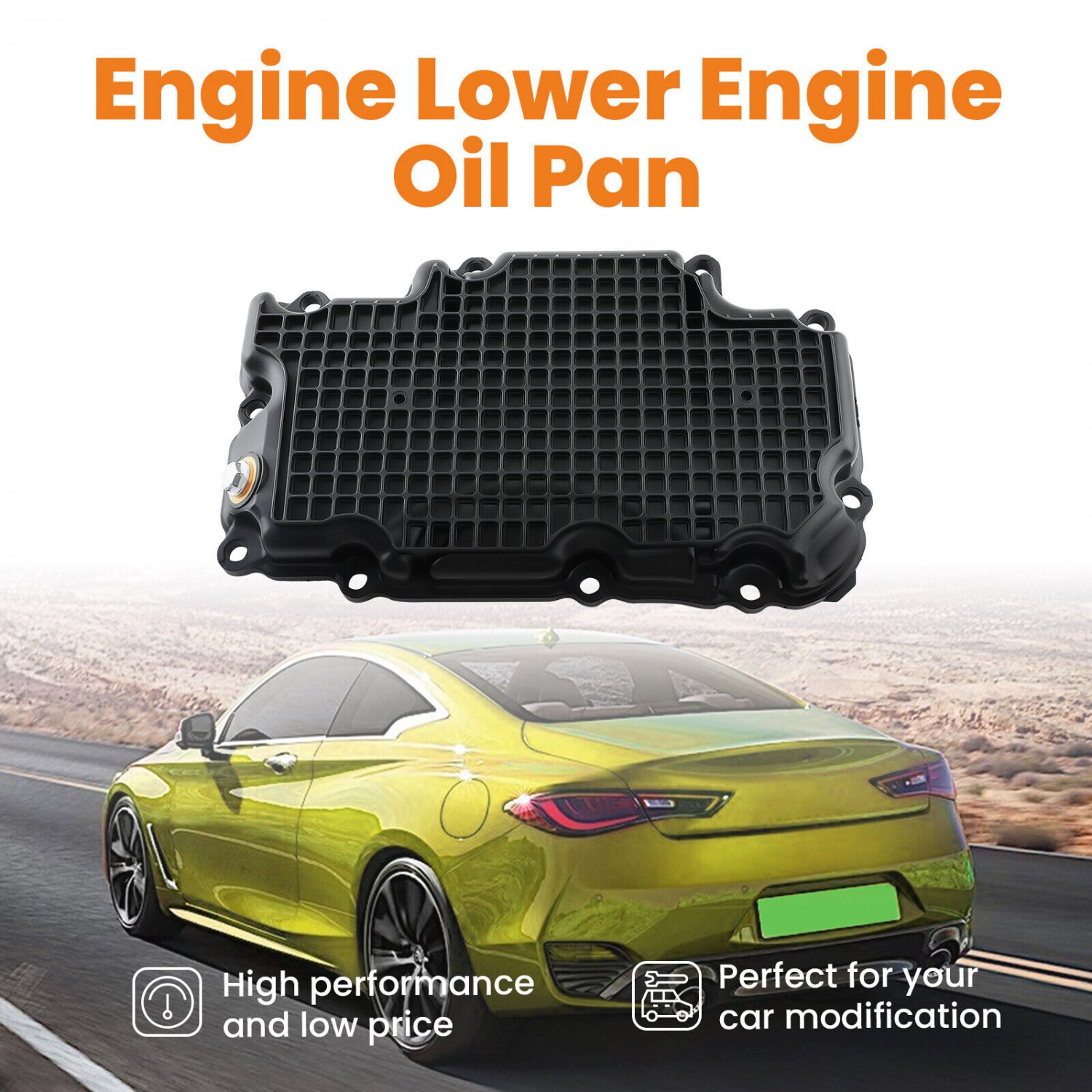 Engine Oil Pan Lower For Infiniti Q50 Q60 2017-2022 3.0L V6 RWD 111105CA2A
