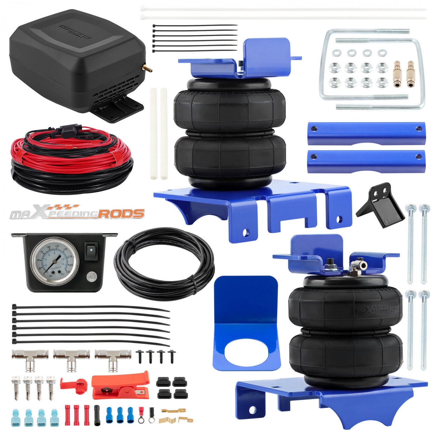 Air Suspension Bag Kit + Compressor Kit For Dodge Ram Pickup 1500 2WD/4WD 02-08