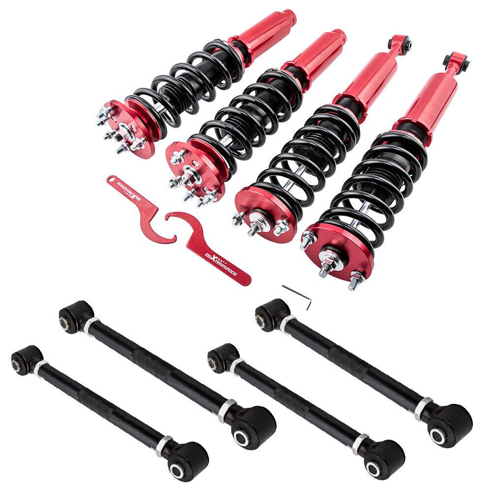 Coilover Kit for Honda Accord 03-07 Adj Height + 4 Rear Lower Camber Arms
