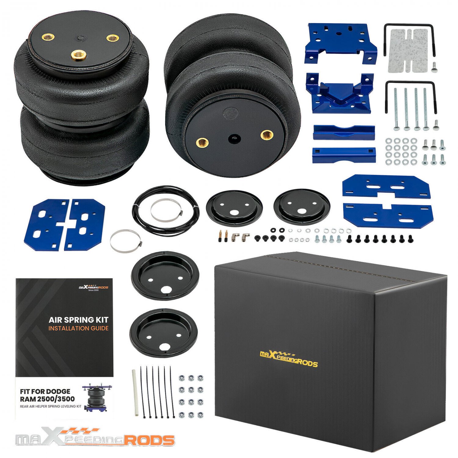 Rear Air Helper Spring Bag Leveling Kit fit Dodge Ram 2500 2003-2013 5000lbs 4WD