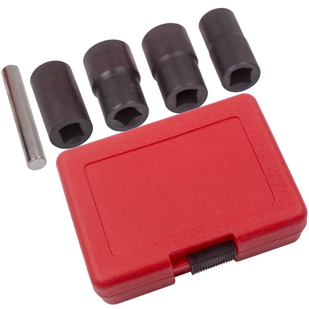 5pcs Twist Socket Set Wheel Lug Nut & Lock Remover Tool 17mm 19mm 21mm 22mm